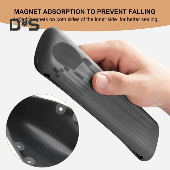 Aufbewahrungstasche für Make-up-Pinsel, staubdichtes Design, wasserabweisend, kompakte Kosmetiktasche aus Silikon, Aufbewahrungs-Organizer