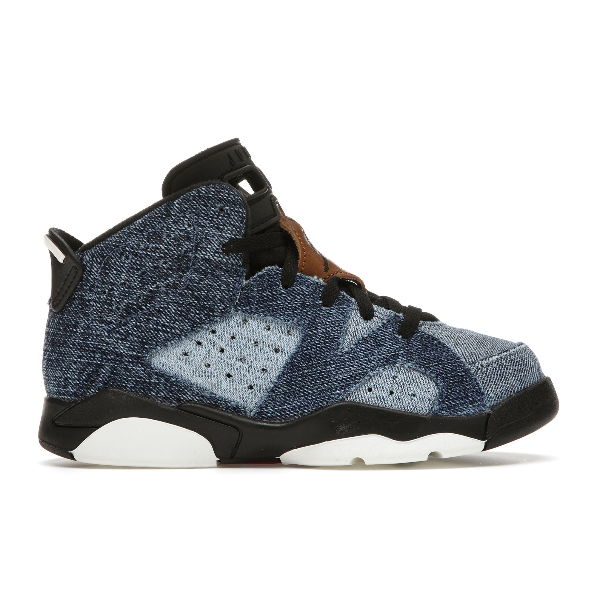 

Детские кроссовки Air Jordan 6 Retro PS Washed Denim Blue Sail Varsity-Red CV5487-401