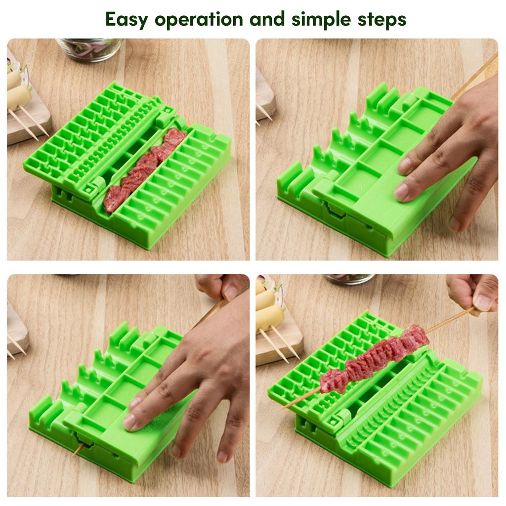 Grillspydmaskin for utendørs matlaging Rask Bærbar Kjøttspydboks Enkle Spydverktøy Kjøttkebabmaskin Kjøkken