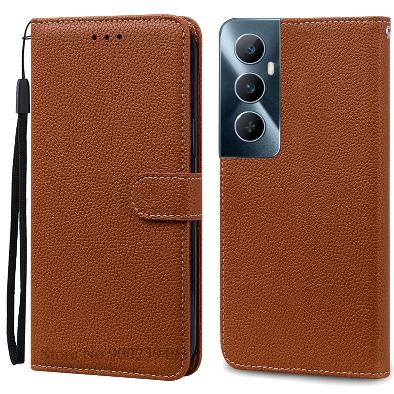 

Для Realme C65 Чехол Кожаный Кошелек Книжка Чехол для Телефона Для Realme C65 4G Coque Fundas Для Oppo Realme C65 Чехол для Телефона For Realme C65 4G коричневый