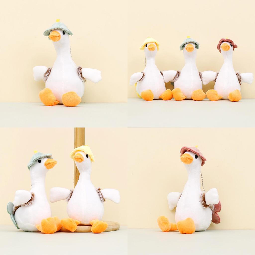 Charming White Goose Plush Toy Keychain Soft Duck Doll Backpack Decoration