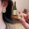 French Geometric Zirconia Gold Stud Earrings: Light Luxury Fashion Trend