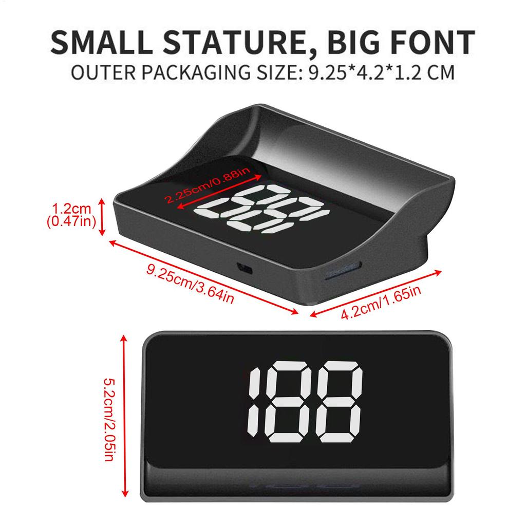 Car Speedometer Digital Automotive HUD Small Auto Windscreen HUD For Traffic Congestion City Navigation Highway Driving Fleet