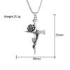 Explosive and Versatile Retro Niche Rose Cross Pendant Necklace