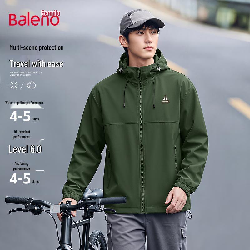 Baleno Men s Hooded Windproof & Waterproof Casual Jacket L