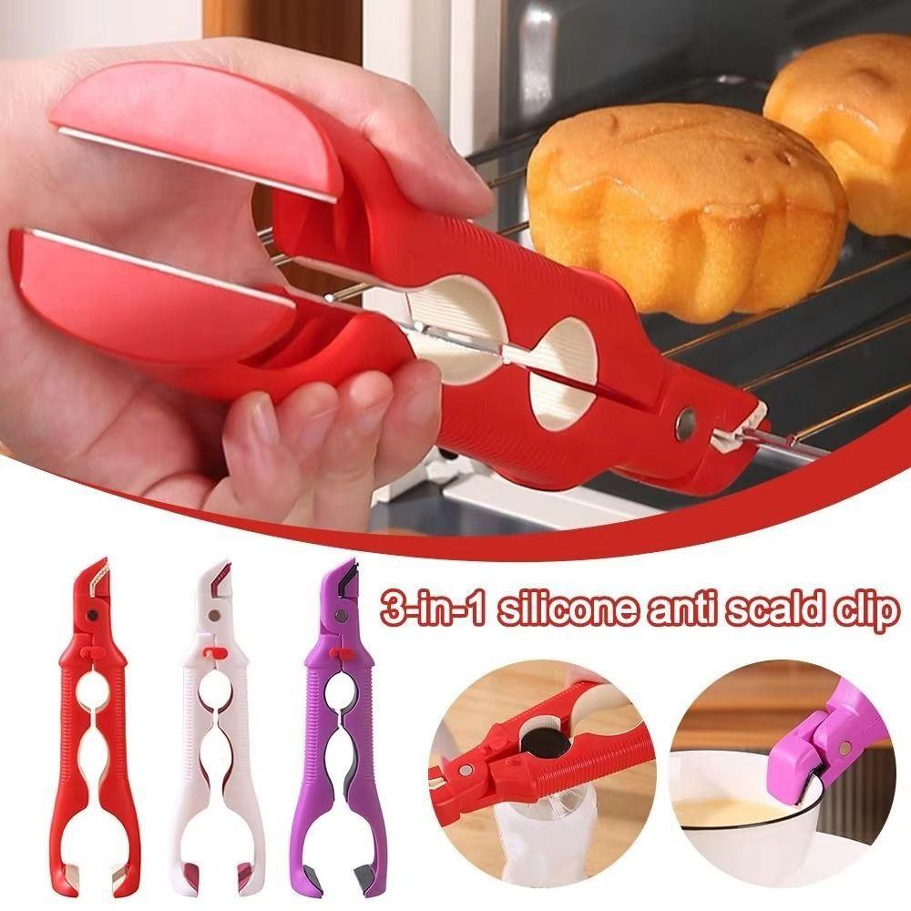 Non-Slip Anti-hot Bowl Plate Clips Silicone Handle Bottle Opener Anti Scalding Clip  Steamers Oven