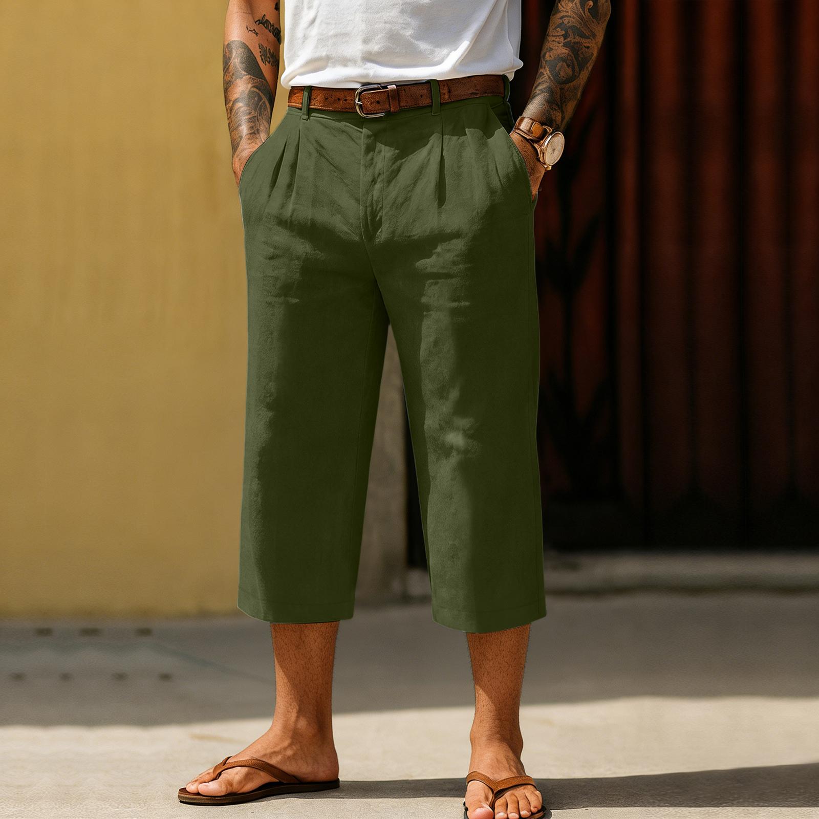 Мужские спортивно-повседневные укороченные прямые брюки L