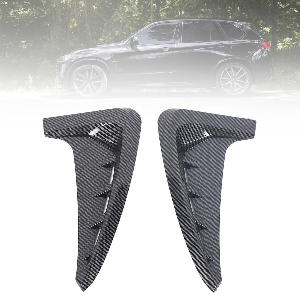2PCS Car Front Side Vent Cover Decorative Gills Side Wing Vent Trim for X5 F15 M Sport 2014 to 2018