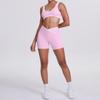New double-sided abrasive contrasting colors, tight-fitting and breathable cross yoga suit, sports running and fitness two-piece suit