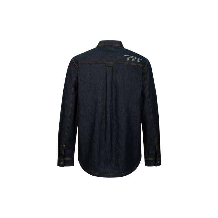 Evisu AW23 Seagull Logo And Icon Embroidered Shirt Men shirts Denim-Blue 2EAHTM3SL7031XXCT