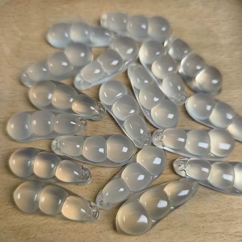 Natural Chalcedony Lychee Jelly White Agate Translucent Pendant DIY Jewelry Accessory
