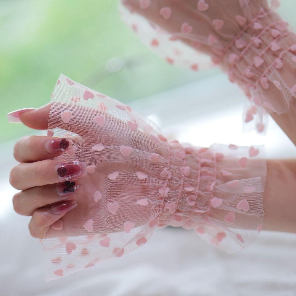 Breathable Cuffs Sleeves Pleated False Sleeve Cuffs Arm Wear  Nails Photography Studio