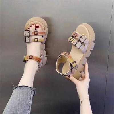 Vintage Platform Sandals Female 2024 Summer New Fairy Style Fashion Soft Leather Muffin Internet Celebrity Super Soft Roman Shoes Female