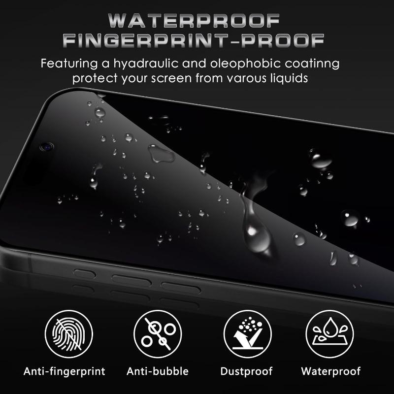3PCSFilmes De Vidro Temperado Anti-espião Para iPhone 17 ProMax/17/17 Pro/17 Protetor De Tela De Privacidade Inquebrável Com Kit De Fácil Instalação