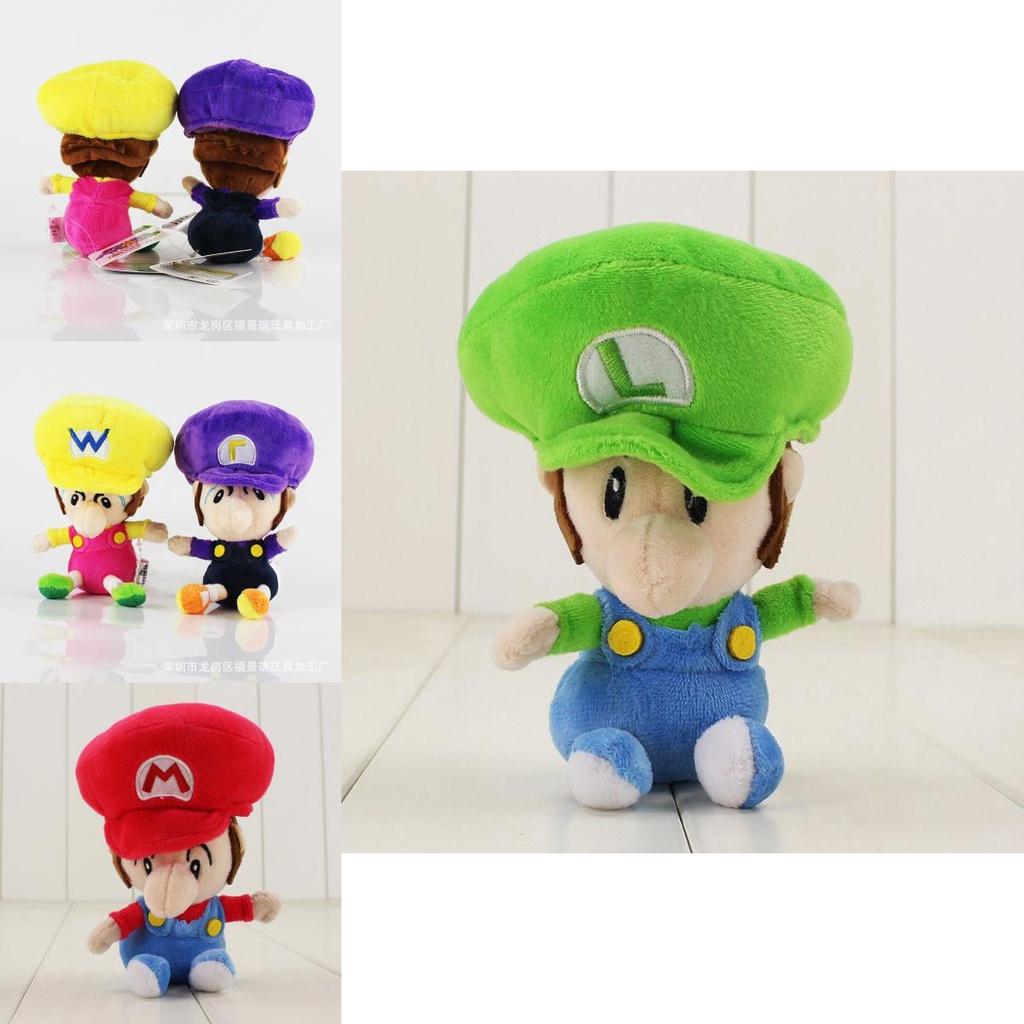Adorable Super Mario Bros Baby Mario Luigi Plush Toy Stuffed Doll 6.7" Gift