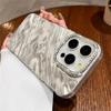 Luxury Bling Glitter Diamond Camera Protection Phone Case for iPhone 14 11 12 13 15 Pro Max Shiny Wave Ripple Pattern Hard Cover
