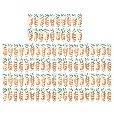 100Pcs Carrot Paper Clips Carrot Style Electroplated Metal Nonslip Rustproof Cute Paper Clips for