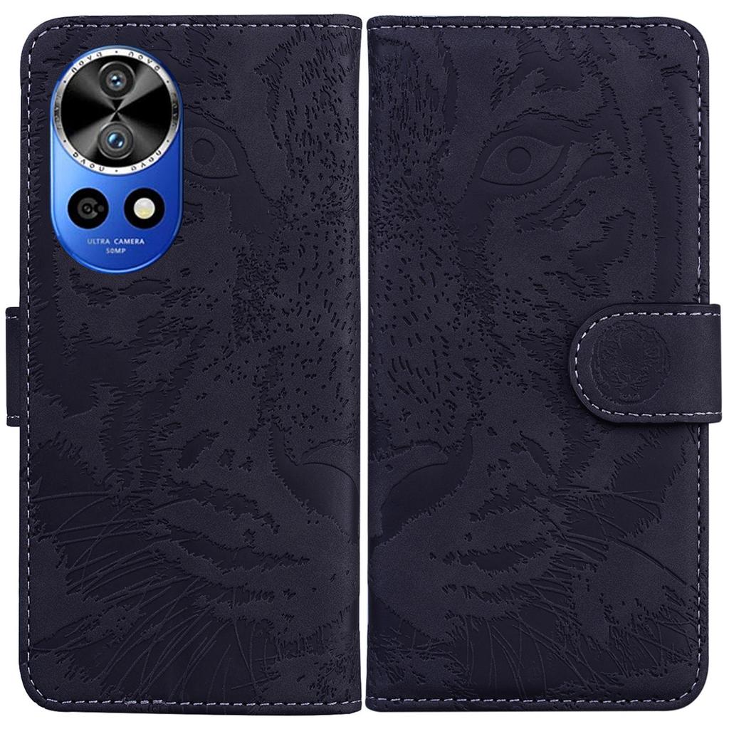 For Huawei Nova 12 Pro 5G/12 Ultra 5G Stand Case Tiger Imprint Leather Phone Cover