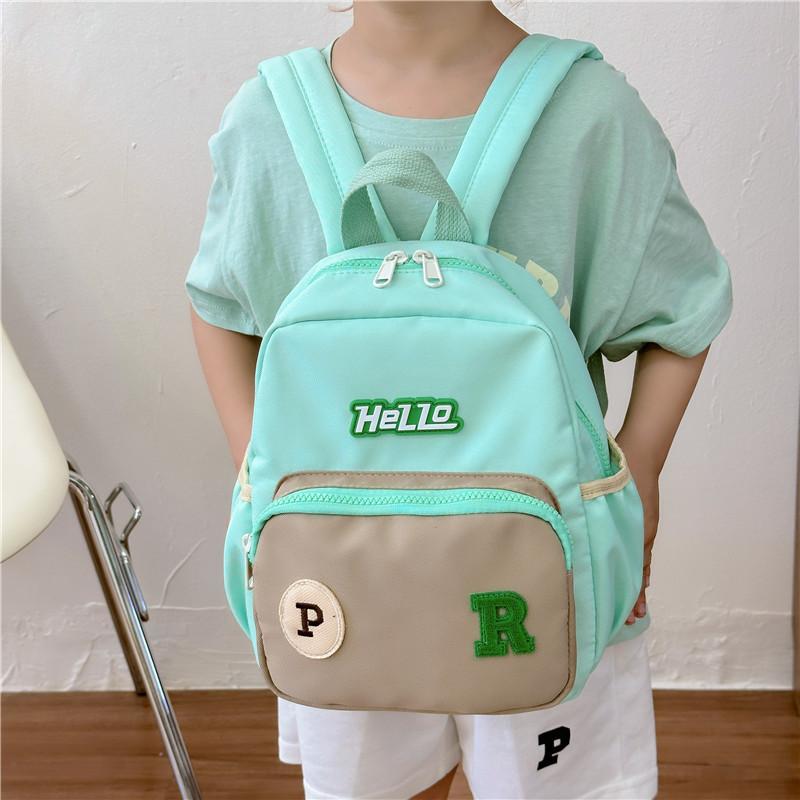 New Trendy Kids Nylon Backpack Colorful Letters Cute Casual School Bag