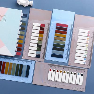 Solid Color Sticky Note Index Label Book Notebook Page Marker Paper Bookmark Tearable Waterproof Stationary Stickers