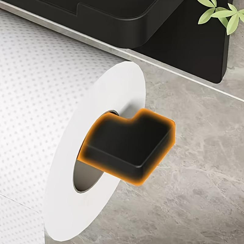 Modern & Wall-Mounted Toilet Paper Holder with Storage Shelf & Drawer - Space-Saving Bathroom Organizer with Knob, Multi-Tier Shelving System