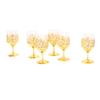 6PCS Set Vintage Wine Glasses Set Flower Embossed Pattern Transparent Glass Water Goblets