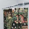 Country Style House Bathroom Shower Curtain Floral Decor Modern Printed Waterproof Bath Rug Mat Green White Pink Black Red Yello