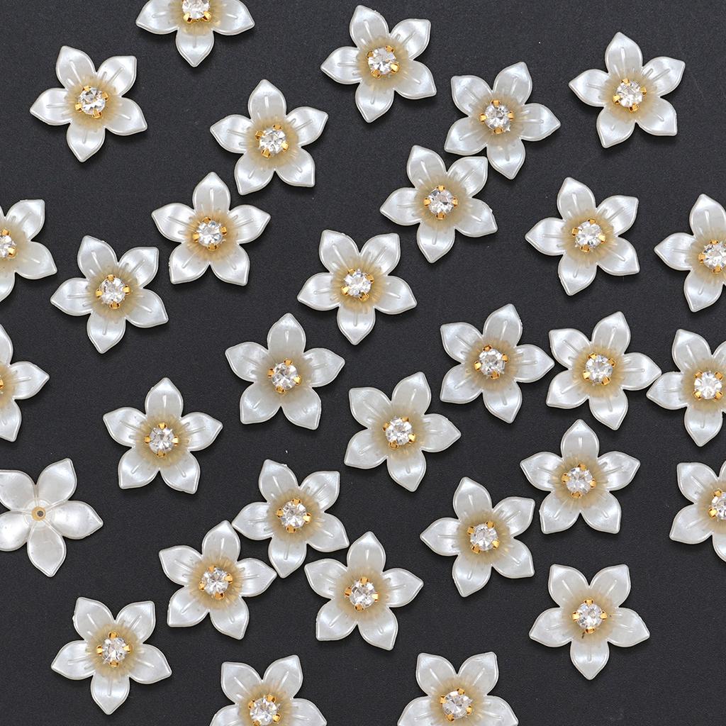 New 50pcs oversized gold background with diamond pearl flowers, DIY earrings, necklaces, headwear, jewelry making crafts