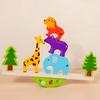 Montessori Sensory Toys Stacking Toys for Baby Rabbit Animal Balance Wooden Building Blocks Early Childhood Education Game Gift