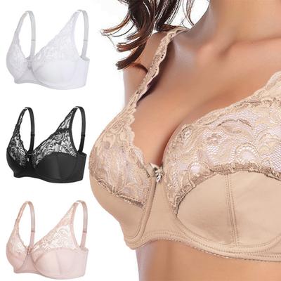 Kadın Taraklı Dantel Sutyen Nakış Çiçek Bralette Balenli Küçültücü Sütyen Astarsız 3/4 Bardak Sutyen Yastıksız Artı Boyutu Seksi Push Up Sütyen