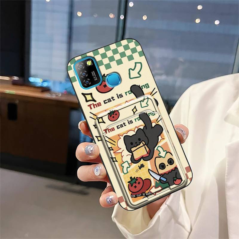 TPU protective Phone Case For infinix X657/Smart5/HOT10 lite Anti-dust Back Cover Cartoon Full wrap Card sleeve Silicone