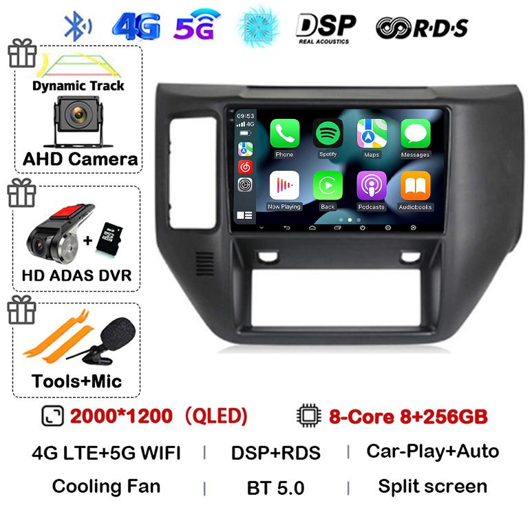 Android 14 Carplay Auto 4G WIFI Car Radio For Nissan Patrol V 5 Y61 2004 - 2011 Multimedia Video Player Navigation GPS Stereo BT