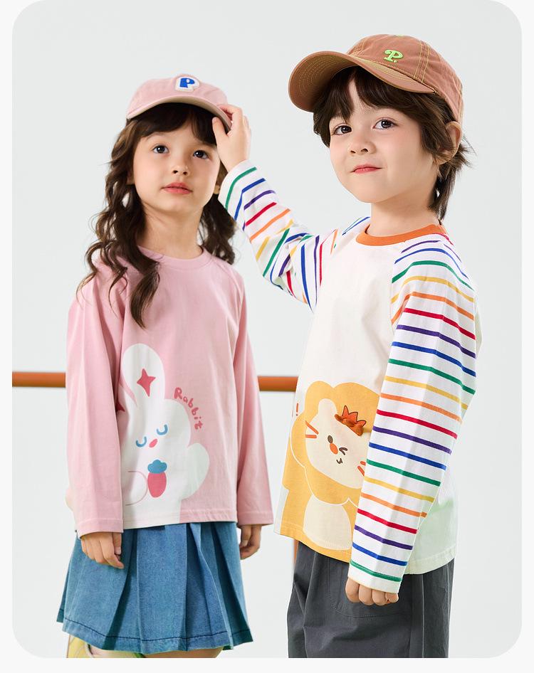 Dudu Family 100% Cotton Long Sleeve Children's T-shirt for Boys and Girls - Spring Top