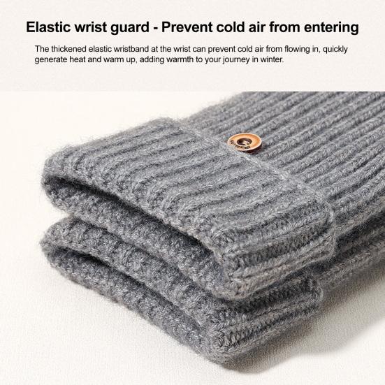 Winter Knitted Fingerless Gloves Knit Convertible Mittens with Flip Cover Men Women Warm Mittens for Typing Driving Stocking Stuffers Gifts