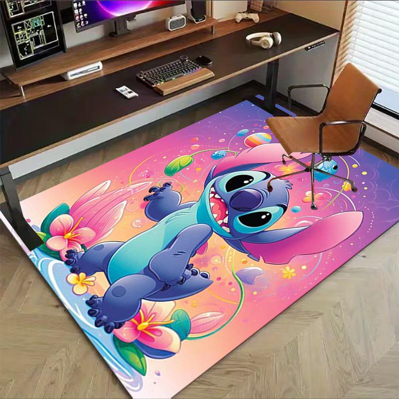 Stitch'S Magical Garden Carpet For Playroom Bedroom Living Room Sofa Home Decorkids Game Area Rug Nonslip Floor Mat