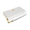 Coach Zip Around 19 Classic Presbyopia Coated Canvas and Leather Wrist Bag Wallet Small Women's Glacier White