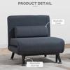 Single Sofa Chair Bed, Linen Fabric 3-in-1 Convertible Sleeper Chair with 5-Position Adjustable Backrest, 75cm Wide Seat, Pillow for Living Room