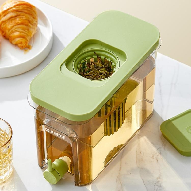 Distributeur de Boissons en Plastique Transparent 4L avec Robinet Ergonomique Parfait pour Café Glacé Eau Citronnée Stockage Réfrigéré