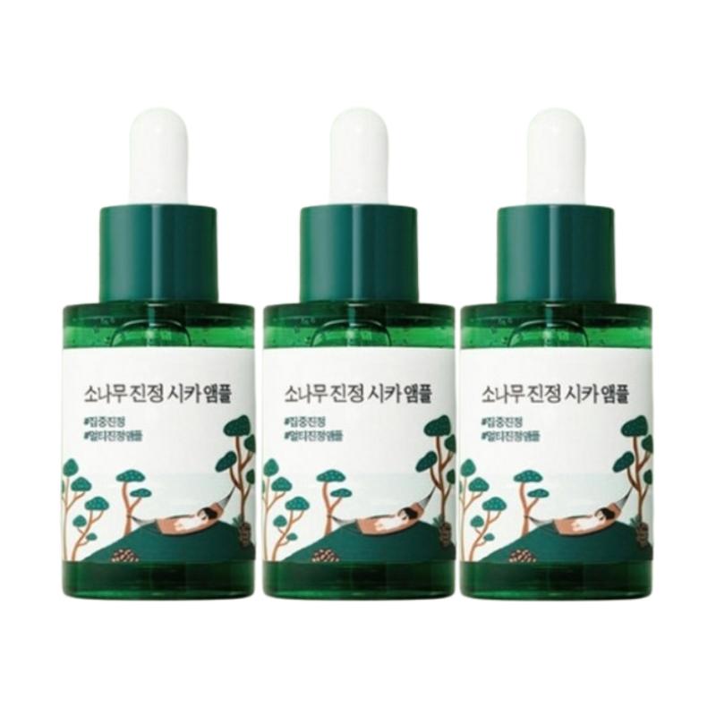 ROUND LAB Pine Tree Calming Cica Ampoule, 30 ml – Beruhigendes und feuchtigkeitsspendendes Serum für empfindliche Haut, hergestellt mit natürlichem Kiefernextrakt, koreanische Hautpflege