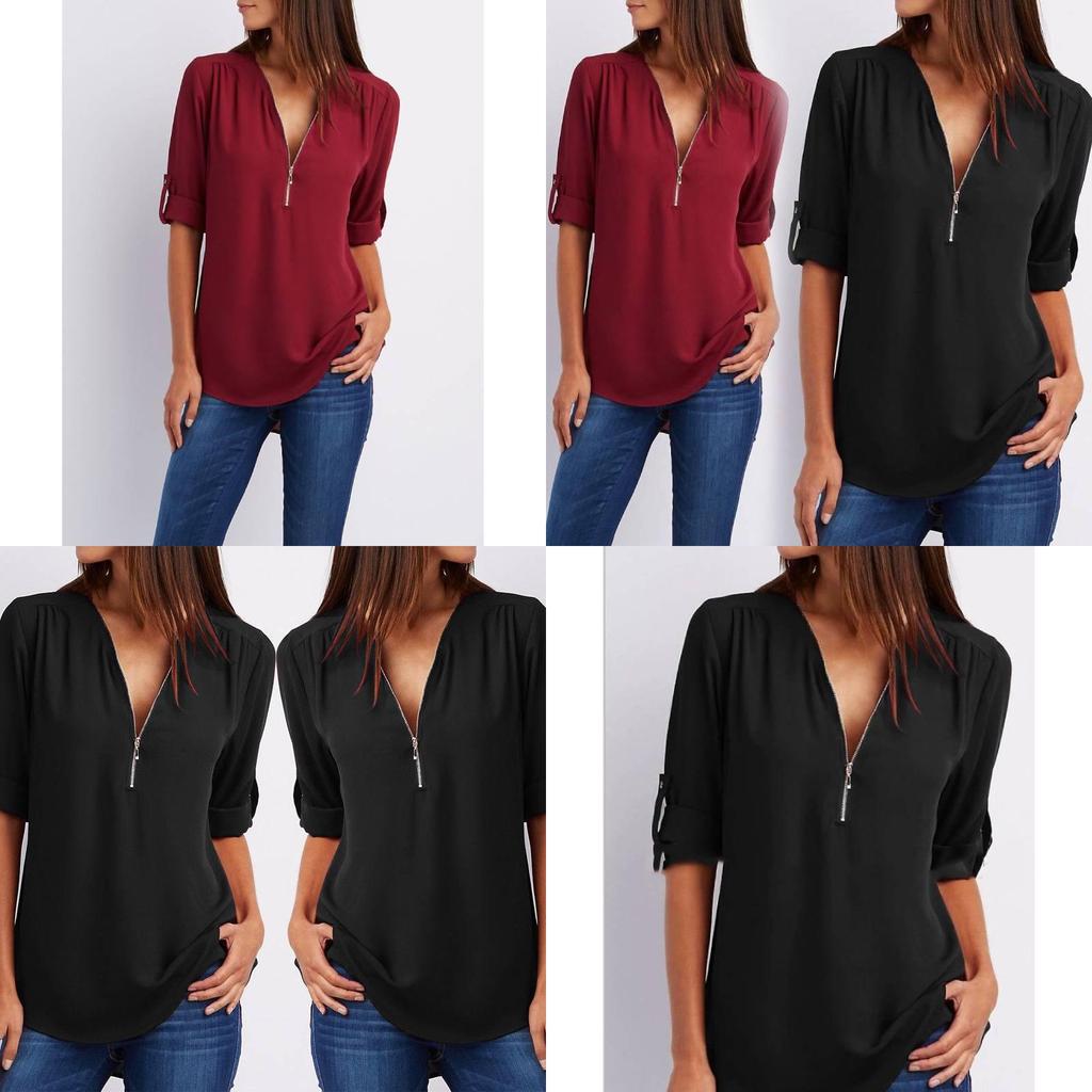 Elegant Womens Polyester Pinned Cuffed Sleeve Top For Work And Daily Use