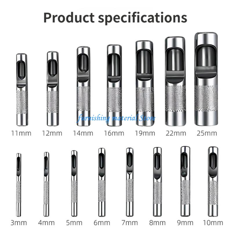 

Y5GD 15Pcs Leather Tool Set High Carbon Steel Multiple Size Hole Puncher For Crafting China Mainland
