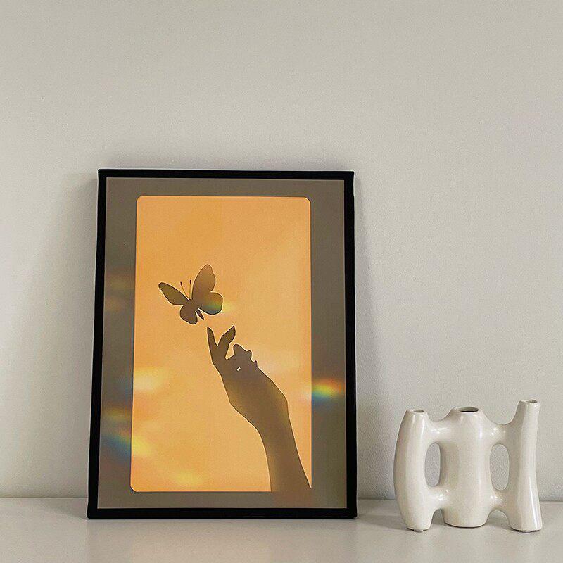 Pintura Decorativa para Sala de Estar - Luz y Sombra: Serie de Curación Floral Fresca, Arte de Pared de Gama Alta de Nicho, Cálido y Artístico
