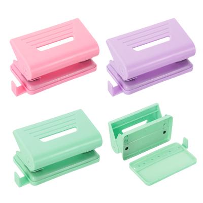 1/4" Double Hole Loose-leaf Paper Puncher Round Hole Metal Puncher Manual Labor-saving Adjustable Hole Punch Office Supplies