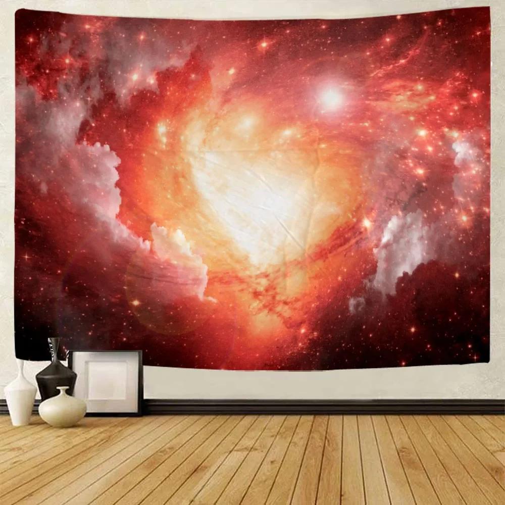 Starry Sky Universe Wall Hanging Tapestry Polyester Fabric Yoga Bed Sheet Beach Mat Living Room Bedroom Home Decoration