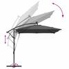 Cantilever Banana Sun Umbrella with LED Light Strips Anthracite 249 X 249 X 250 Cm