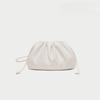 Burgundy Ruched Cloud Bag Women's Chic Underarm Dumpling Purse