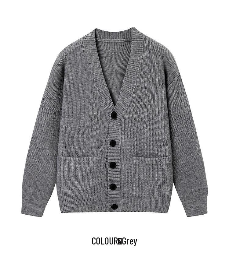 Men's Japanese Retro Cardigan: Casual, Solid Color, Cozy Knitwear for Autumn/Winter