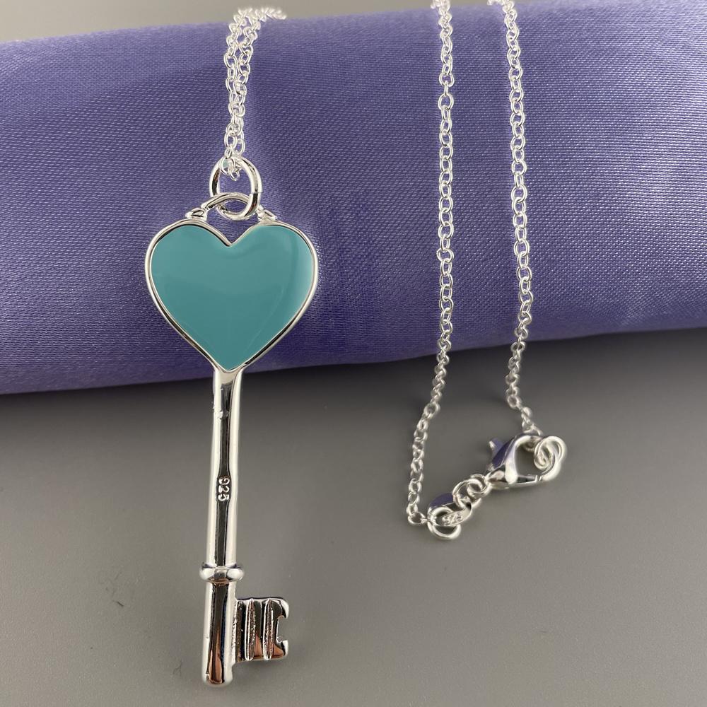 Fashionable Simple  Sterling  Necklace Cute Key Pendant Necklace For Women Jewelry Gift 46CM