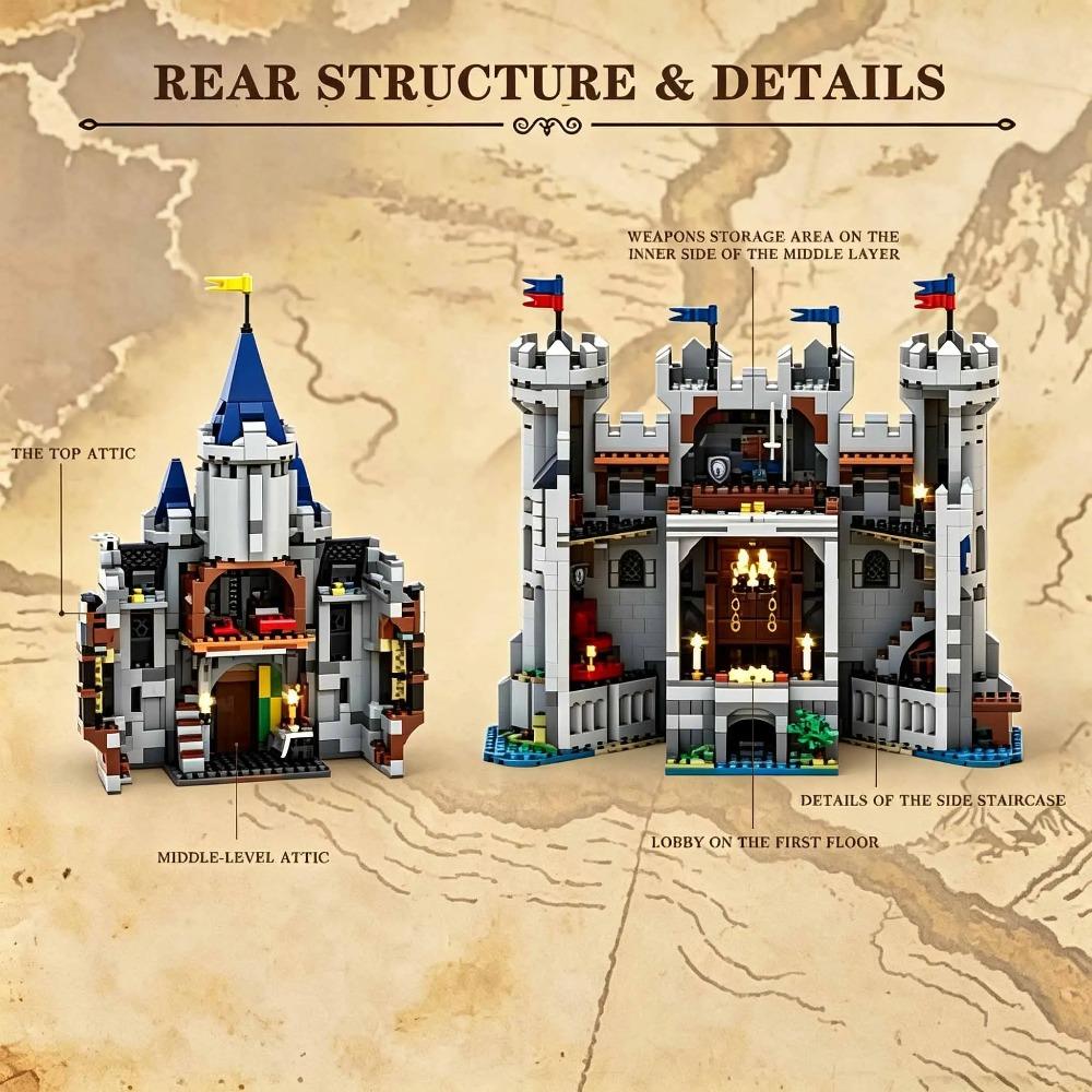 3212pcs Medieval Series MOC-243400 King mearas castle Model Building Blocks Creative Gift Decor Assemble Adult puzzle Gifis