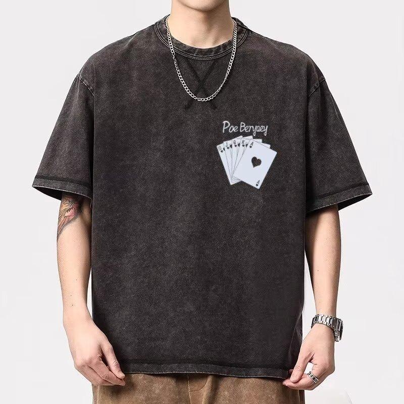 Plus Size Men's Loose Fit Short Sleeve T-Shirt Summer Thin Trendy Youth Crew Neck Top Half Sleeve